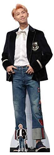 Star Cutouts CS783 RM Kim Nam-joon Blue Jeans Lifesize Cardboard Cutout 180cm with Mini – KPop Fan Display, Party Decoration & Collector Gift