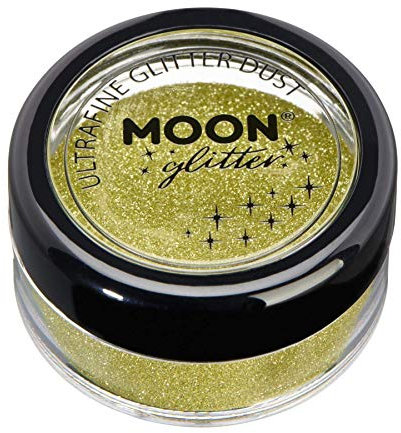 Klassischer ultrafeiner Glitter-Staub von Moon Glitter - 100% kosmetische Glitzer für Gesicht, Körper, Nägel, Haare und Lippen - 5g - Gold