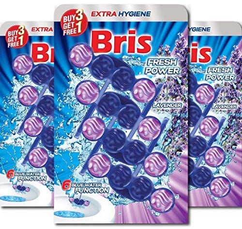 Bris WC Frisch Blau Fresh Power - WC-Reiniger, Extra Hygiene, Antikalk, Antischmutz Kloreiniger Tabs, 12er Pack (3x 4x 55g)