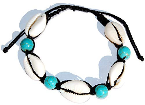 SEESTERN Kauri Muschel Armband/Armbänder Surfer Shell Bracelet /2007 Schwarz_1 Stueck