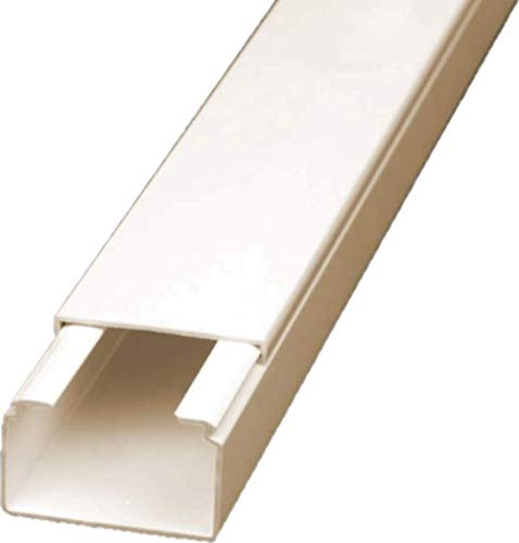 CabCom PVC Kabelkanal Kabelleiste Kabelschacht Brüstungskanal zur Montage an Wand oder Decke diverse Größen und Farben 20 Meter (10x2 Meter) 40 x 40 mm weiß