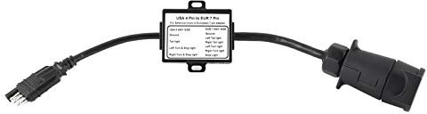 Fydun Connecteur de Remorque, Convertisseur de Lumière de Connecteur de Remorque Plug & Play USA 4 Broches à EUR Adaptateur 7 Broches Accessoires de Séparation du Signal de Freinage/Arrêt