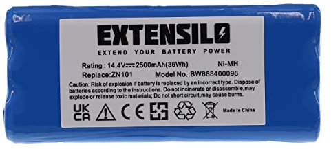 EXTENSILO Akku kompatibel mit Dirt Devil Puck M610-1, Spider 2.0 M612 Staubsauger Home Cleaner Heimroboter (2500mAh, 14,4V, NiMH)
