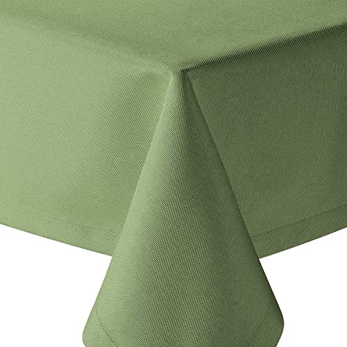 Tischdecke | Hellgrün - Eckig - 130x220cm | Gartentischdecke | Outdoor-Decke | Lotus-Effekt | Leinen-Optik | Schmutzabweisend