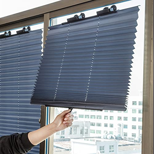 Dachfenster-Plissee mit Saugnäpfen,Sonnenschutz Thermorollo, Verdunklungsrollo ohne Bohren,Einziehbarer Auto Sonnenblende, Sichtschutz,UV-Schutz, Für Küche,Büro,Autofenster (65x140cm/25.6x55.1in)
