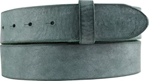 BELTINGER Wechselgürtel aus weichem Vollrindleder Used-Look ohne Schnalle 4 cm | Druckknopf-Gürtel für Damen Herren 40mm | Vintage-Look | Khaki 95cm