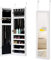 RELAX4LIFE Schmuckschrank mit 12 LED-Licht & Halterung, Spiegelschrank hängend, Hängeschrank mit Spiegel, Schmuckregal Landhausstil, Aufbewahrung für Halsketten & Ringe, Schlafzimmer & Garderobe, Weiß
