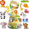 Yunchu Online Tortendeko 3. Geburtstag für Baby Kinder Mädchen Safaritiere Kuchendekoration Waldtiere Figuren Happy Birthday Kuchendeko Tiere Geburtstag Deko Kuchen Topper für 3 Jahr Junge Mädchen