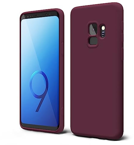 für Samsung Galaxy S9 Silikon Case mit Kameraschutz, Ultra Dünn Bunt Handyhülle Mädchen, Einfarbig Handy Hülle Slim Schutzhülle, Matt TPU Weich Gummi Glatt Silikonhülle Bumper, Weinrot Bordeaux