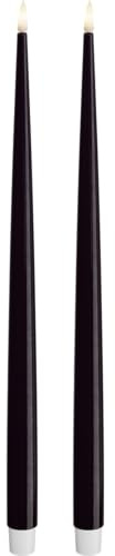 Deluxe Homeart Indoor Flameless LED Dinner Candle - Set of 2 - with Real Flame™ Technology - Battery Powered Candle (38 cm, Royal Blue)