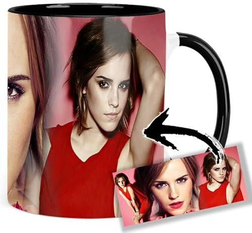 Emma Watson Tasse Ceramique Intérieure et Poignée Noire Mug