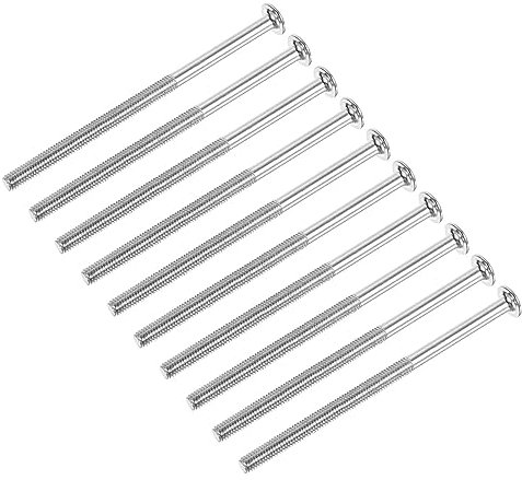 QUARKZMAN M6 x 110mm Phillips Piatto Testa Bullone Vite x 10pz Inossidabile Acciaio Svasato Piatta Testa Macchina Viti per Mobili Casa Elettrodomestici (Argento Tono)