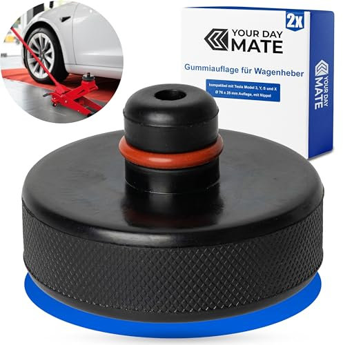 Gummiauflage Wagenheber, 2 Stück, kompatibel mit Tesla Model 3, Y, S und X, Ø 76 x 25 mm Auflage, Wagen Heber Unterlage, Auflage Rangierwagenheber, Gummi Jack Pad Karosserie, Rangier Wagenheber Pad