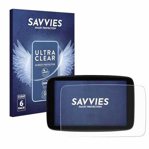 Savvies Schutzfolie für TomTom GO Superior 7 | 6 Stück Transparenter Displayschutz Made in Germany Ultra-Klar Displayschutz-Folie