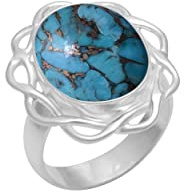 Veracity Jewelry 925 Sterling Silver Gemstone Statement Rings – Gift For Birthday Wedding Anniversary Mother's Day Ring – Vintage Boho Style Handmade Gifts