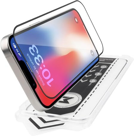 MONASAY for iPhone 14 Plus Glass Screen Protector [1 Pack][Camera Lens Protector][Easy Installation] HD Matte Tempered Screen Film with Frame Full Coverage Case Friendly