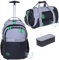 Elephant 3 Teile Set Trolley Hero Signature Schultrolley Schulranzen Trolly Sporttasche Mäppchen 12800 (Color Block Grau Grün 13048)