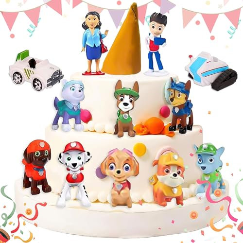 Dog Mini Figuren Set, 12 Stück Dog Cake Toppers, Dog Torte Topper, Dog Kuchendeko Geburtstag, Dog Cupcake Topper, Dog Kuchen Deko, Dog Action Figures, Geburtstag für Junge und Mädchen