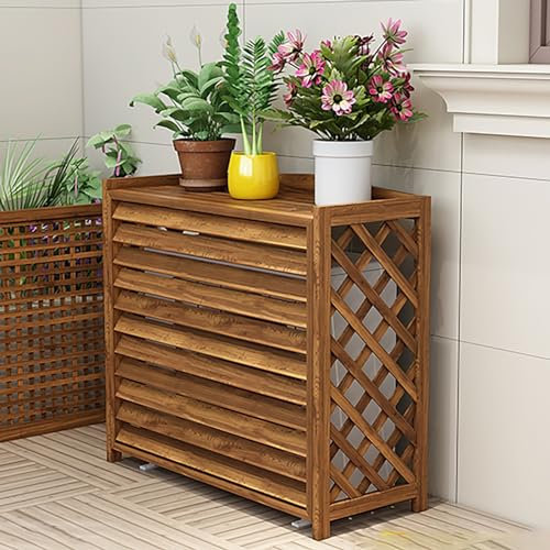 Cubierta De Aire Acondicionado Exterior, Madera Cubre Para Aire Acondicionado, Pantalla De Privacidad Decorativo, Rejilla Para Aire Acondicionado, Fundas Aire Acondicionado (Size : 80x32x70cm/31.5x12