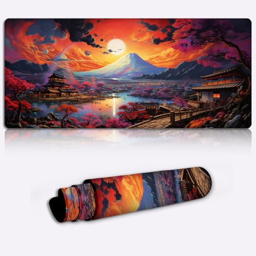 Tastaturpad für Computer, Japanisches Querformat, XXL, Lange, erweiterte Pads (89,9 x 39,9 x 0,3 cm), großes Gaming-Mauspad mit genähten Kanten