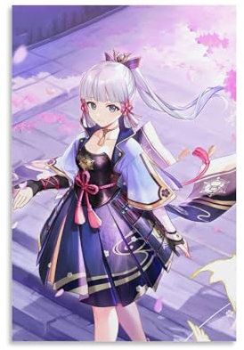 YBJDLO Ayaka Game Genshin Impact Poster, Zimmer-Wohnzimmer-Dekor, moderne ästhetische Wandkunst, Geschenk für Freunde, Bett, ungerahmt, 30 x 45 cm