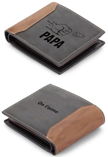 ALBERTBAND Herren Geldbörse mit Namen Foto Gravur Vatertagsgeschenk für Papa Personalisiert Portmonee Geschenk (Text-2 Name)