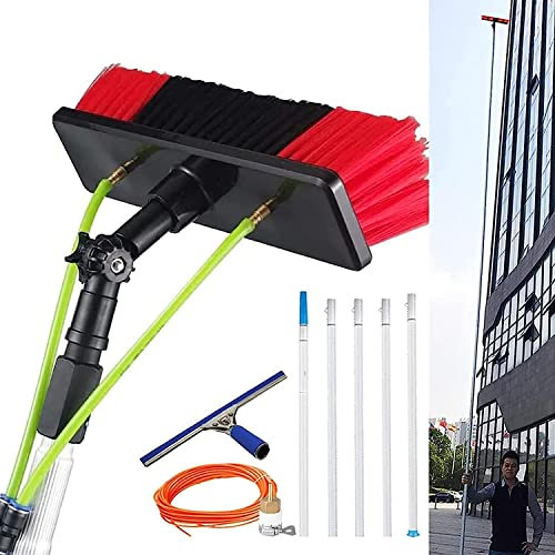 Water Fed Window Cleaning Pole 7 m Long With Squeegee Blade,Telescopic Hose Fed, Extendable Window Cleaning Kit