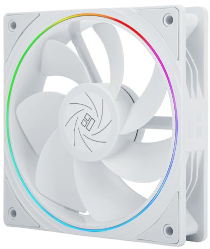 TR TL-S12RW CPU Fan 120mm Reverse Fan Case Cooler Fan Viene fornito con illuminazione ARGB, Ventola di raffreddamento CPU con velocità di 1500 giri/min, Ventola silenziosa per computer PWM PC bianca