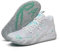 LJFIWY Scarpe da basket alte da uomo, con suola in gomma antiscivolo, scarpe sportive, per allenamento all'aperto, basket, idea regalo, colore bianco, taglia 40