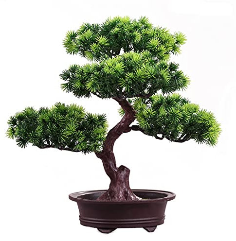Piante artificiali decorative Bonsai artificiale Pino Decorazione di piante artificiali Zen, Piante da appartamento artificiali in vaso, for decorazione, Display da tavolo Bonsai artificiale