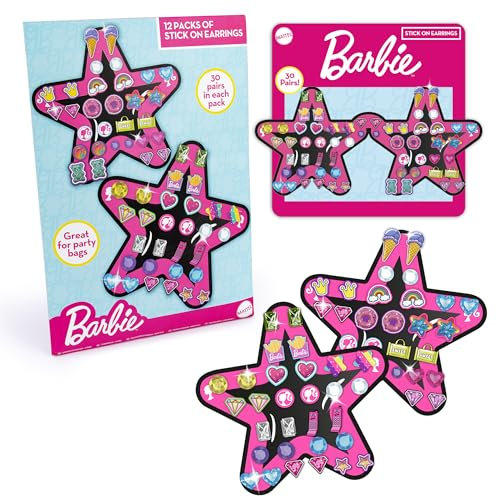 abeec Barbie Adesivi Orecchini Party Bag Fillers 12 confezioni di bastoni di orecchini 30 paia in ogni confezione, perfetti per riempire sacchetti per feste e regali di compleanno per ragazze per