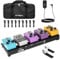 STRICH Guitar Pedal Board with Built-in Power Supply, Small Pedal Board 15 x 5.1 1.3LB Lightweight Aluminum Alloy, PedalBoard with Pedal Cables, Bag, Hook Loop Strips PB-M15