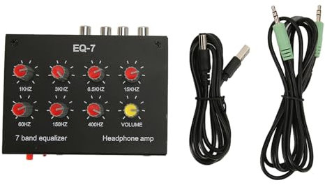 Gavigain Car Graphic Equalizer,Car Equalizer Sound Amplifier Adjust 7 Band EQ Headphone Amp 7 Band Equalizer for Car Boat Motorcycle
