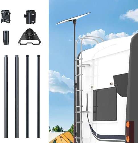 Starlink Gen 3 RV Ladder Pole Mount Kit FlagPole Mount for Starlink Gen 3- Fits 0.98 to 1.25 Inch Round Ladder Rails