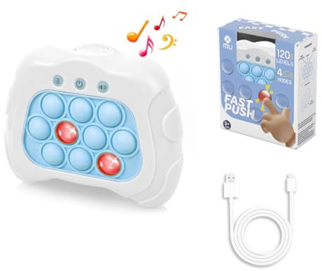 【Non bisogno batterie】m Mu Giocattolo Pop It elettronico Fidget ricaricabile,4 modalità,120 livelli,in Silicone.Console di Gioco a Decompressione Pop It Elettronico.Regalo ideale per Bambini e Adulti.