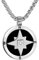 Aloha Collana Nautica Rosa dei Venti Uomo Acciaio con Cubic Zirconia, Catena 50cm regolabile, Collane Pendenti Lunghe Gioielli Uomo