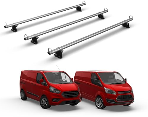 Van Demon 3 Bar Roof Rack for Ford Transit Custom (2013-2023) [Only suitable for GEN1 with Standard (H1) Roof] Heavy Duty Steel Roof Bars