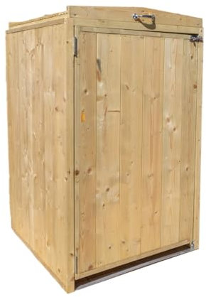 WALTONS Premium Bin Store | Pressure Treated | Wooden Garden Compact Storage Shed Unit | Wheelie Bin Storage | 15 Year Anti Rot Guarantee | 3 x 3 3ft 3ft (Single Bin Store)