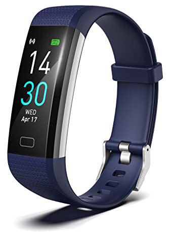 Atan Fitness Tracker with Heart Rate & Blood Oxygen Monitor – Smart Watch for Android & iOS, IP68 Waterproof, Sleep & Stress Tracking, Multi-Sport Mode, Step Counter, 7-Day Battery Life (Blue)