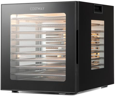 COSTWAY Food Dehydrator, 10 Stainless Steel Trays Fruit Dryer with 10 Presets, 48H Timer & Adjustable Temperature, Accessories Included, 850W Drying Machine for Jerky Meat Vegetable Herb Pet Treat