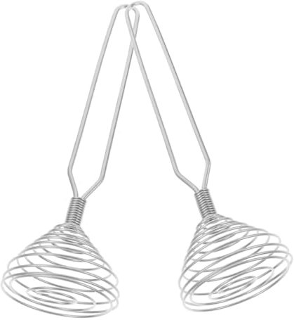 VICASKY 2pcs Stainless Steel Spring Coil Egg Whisk Manual Hand Beater for Effortless Mixing Multi-use Kitchen Whisking Tool and Easy to Operate for Eggs and Cream