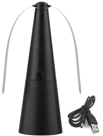Ventiladores Antimoscas para Mesas, Ventilador Eléctrico Repelente Moscas, Ventiladores Repelente Moscas Recargables por USB con Gancho Colgar, Ventilador Mesa Giratorio Antimosquitos