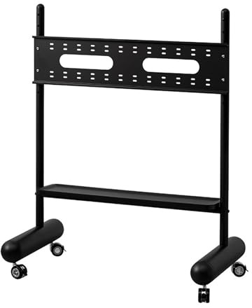 Verstellbarer mobiler TV-Wagen für LED- und gebogene Bildschirme, Rollständer mit Rädern, platzsparender Medien-Speicher für Ecke und Schlafzimmer, schwarz, 100 cm Höhe