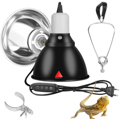 Lotvic E27 Reptilien Dome Terrarium, Schildkröte Wärmespotlampe Schirm, Reptilien Lampenschirm für Eidechsen, Schildkröten, Schlangen, 6 Inch(Max 100W) (Keine Glühbirne)