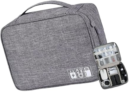 Qsvbeeqj Tragbare auslaufsichere Aufbewahrungstasche mit elastischen Netztaschen für Kosmetik, Gadgets, tägliches Pendeln, multifunktionale Organizer-Tasche