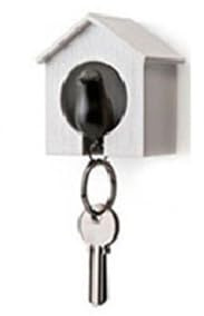 KJHFD Wand-Vogelhaus-Schlüsselanhänger, Liebhaber-Spatzenhaus, Vogelhaus, Nest, Pfeife, Schlüsselhalter, Haken, Schlüsselanhänger für Zuhause, Wohnzimmer, Dekoration (schwarz)