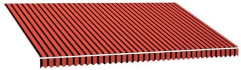 HFXHIJXQ Markisenbespannung Canvas Orange Braun 500x300 cm Sonnenschutz für Balkon Terrasse Garten aus UV beständigem wetterfestem Polyester Robustes Ersatztuch mit Volant Modernes Design
