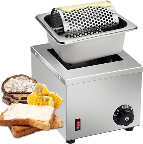 JIADUOFU Commercial butter spreader, 400w electric butter melting heater, 360° even spreading, stainless steel butters roller 30-110°c adjustable temperature, for bakery, cake room, restaurant