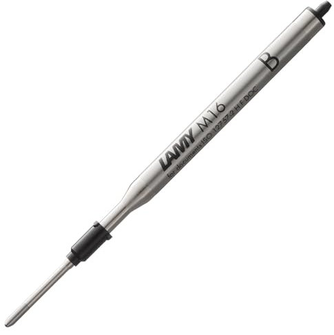 LAMY M16 Kugelschreiber-Großraummine aus Metall - Original Ersatzmine für alle Lamy Kugelschreiber Modelle - dokumentenecht - Strichbreite Breit in Tintenfarbe schwarz