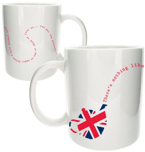 MugsnKisses Union Jack Teapot with Squiggly Affirmation Office, Home 11oz Ceramic Mug - Treat Republic Collection